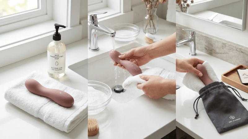 Cleaning and storing an app-controlled silicone vibrator after use Cleaning and storing an app-controlled silicone vibrator after use